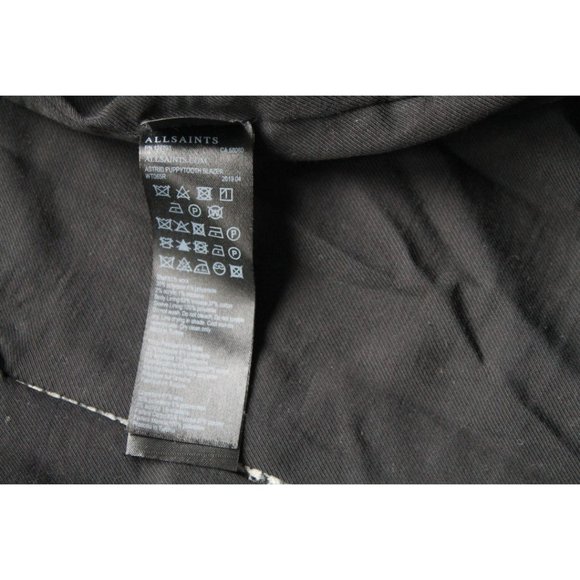 All Saints Astrid Check Puppytooth Blazer White Grey Black Size US 0 - Picture 8 of 10